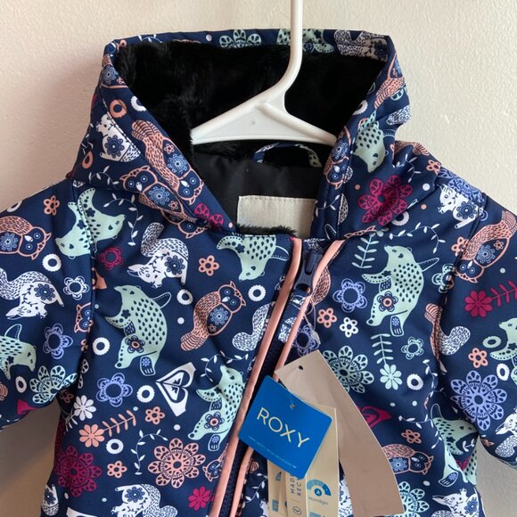 NWT Roxy Medieval Blue Neo Infant Girls' Rose Snow Jumpsuit - Picture 8 of 10